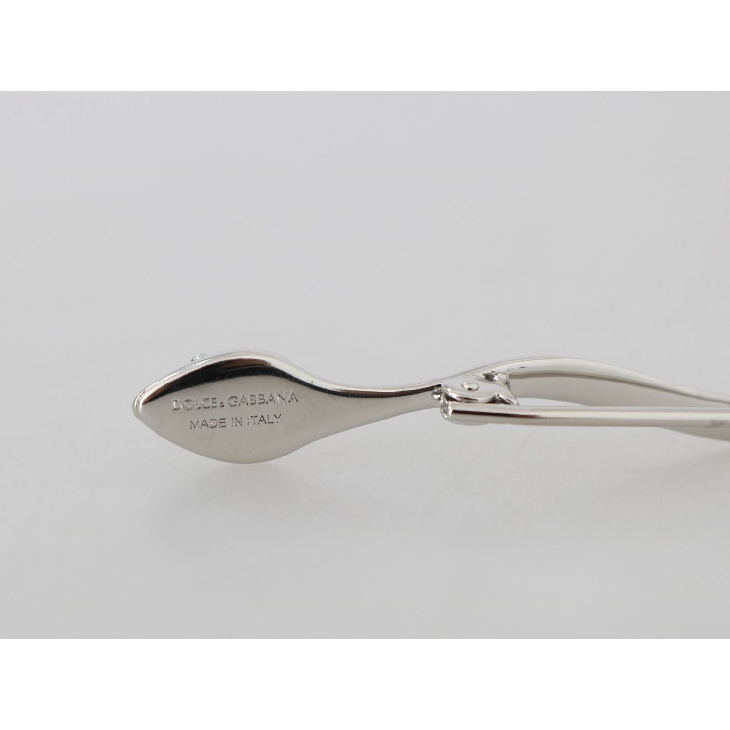 Dolce & Gabbana Silver Brass Crystal Spilla Serpente Mens Brooch Pin