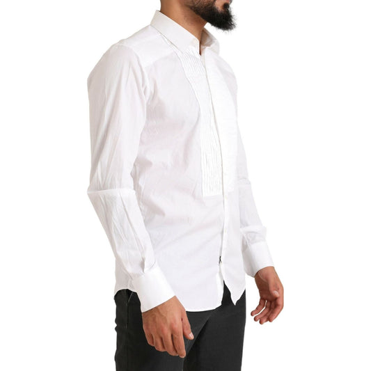 Dolce & Gabbana Elegant White Slim Fit Cotton Dress Shirt Dolce & Gabbana Lavender