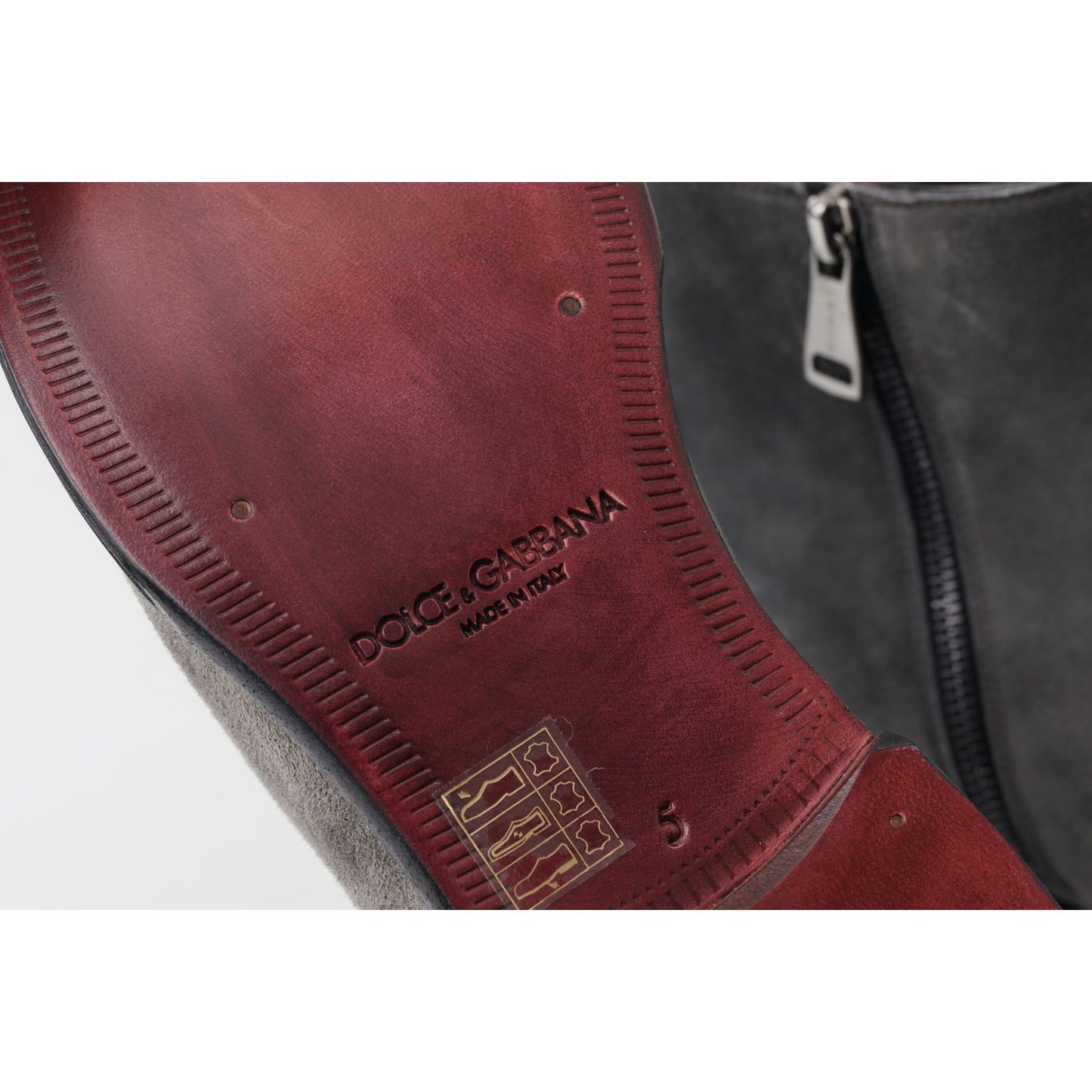 Dolce & Gabbana Gray Leather Men Ankle Boots Shoes