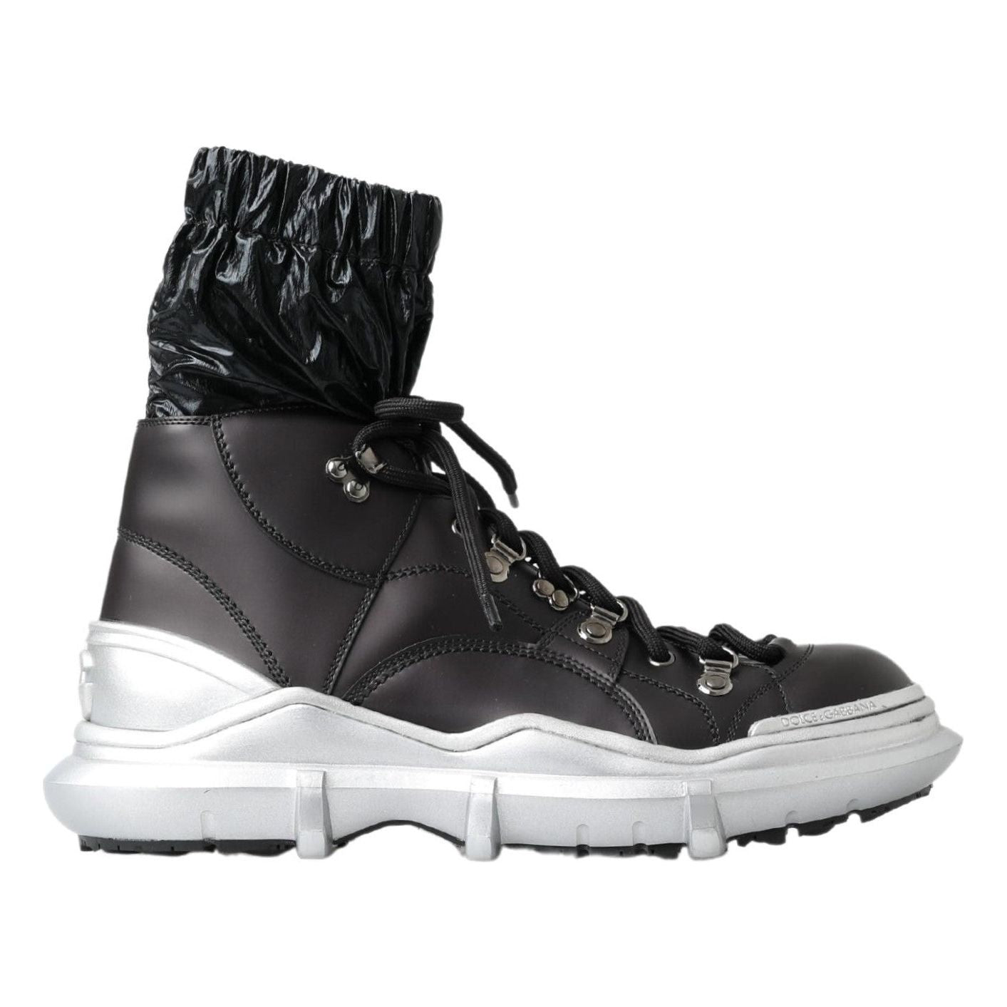 Dolce & Gabbana Black Nylon Galileo High Top Sneakers Shoes