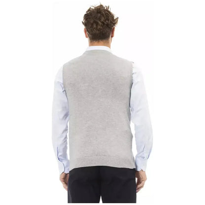 Alpha Studio Gray Viscose Men Jacket