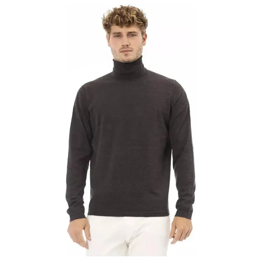 Alpha Studio Brown Cashmere Men's Turtleneck Sweater Alpha Studio Dark Slate Gray