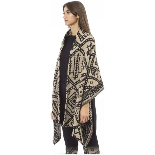 Alpha Studio Brown Wool Women Scarf Alpha Studio Dark Slate Gray