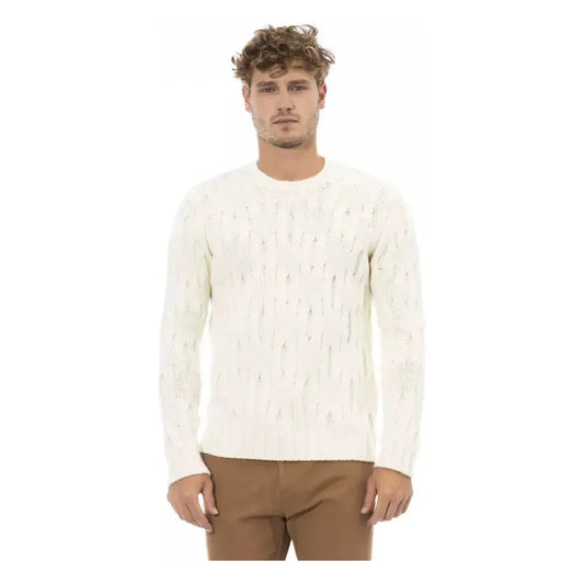 Alpha Studio Beige Wool Men Sweater Alpha Studio Sienna