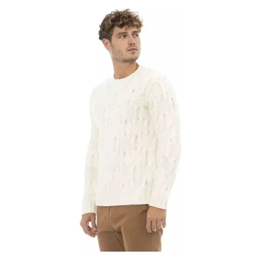 Alpha Studio Beige Wool Men Sweater Alpha Studio Dim Gray