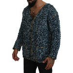 Dolce & Gabbana Blue Button Cardigan Fatto A Mano Sweater