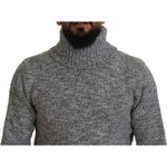 Dolce & Gabbana Gray Wool Knit Turtleneck Pullover Sweater