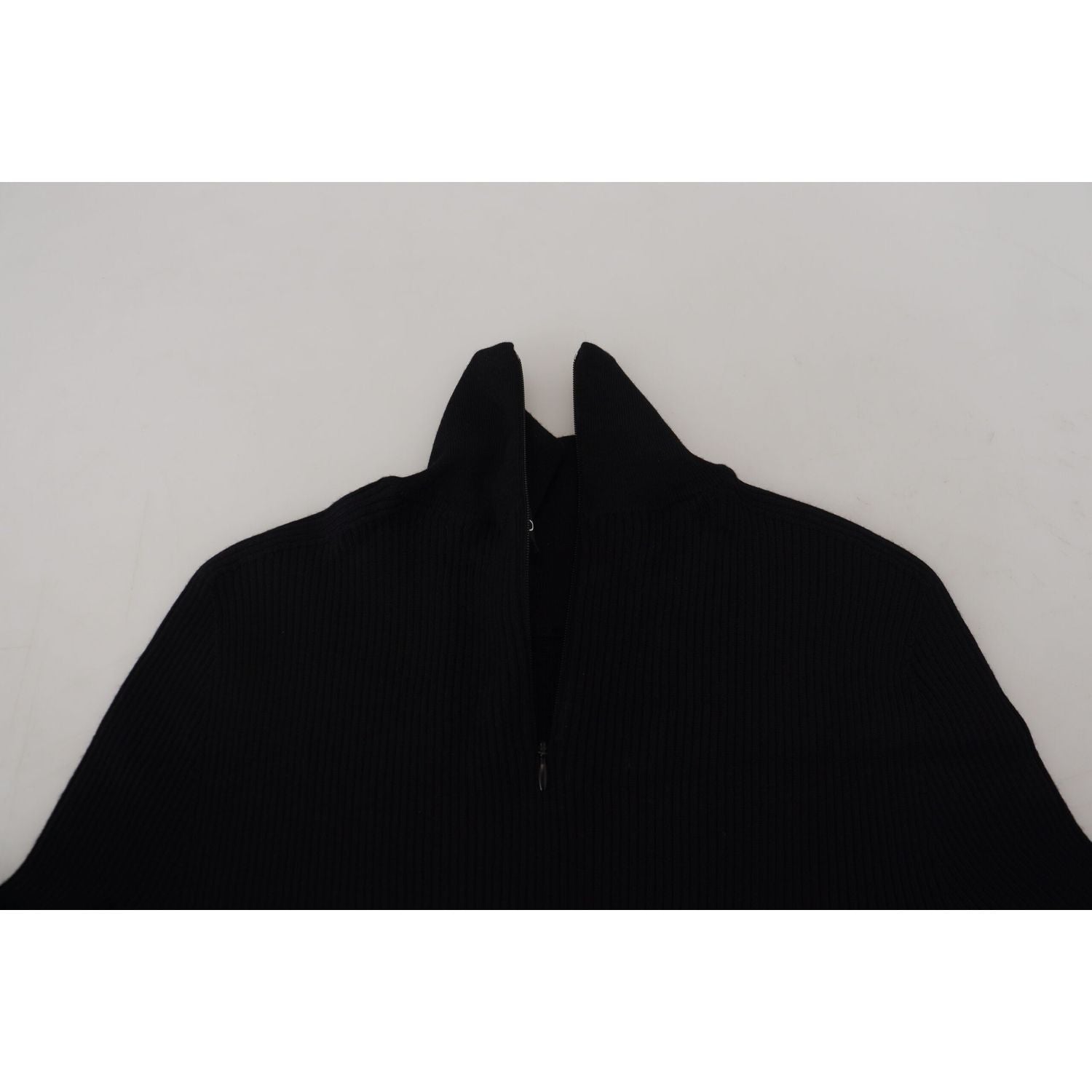 Dolce & Gabbana Black Half Zip Turtleneck Pullover Sweater
