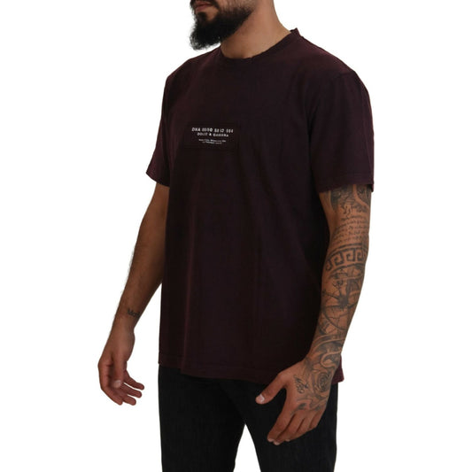 Dolce & Gabbana Elegant Bordeaux Crewneck Tee Dolce & Gabbana Black