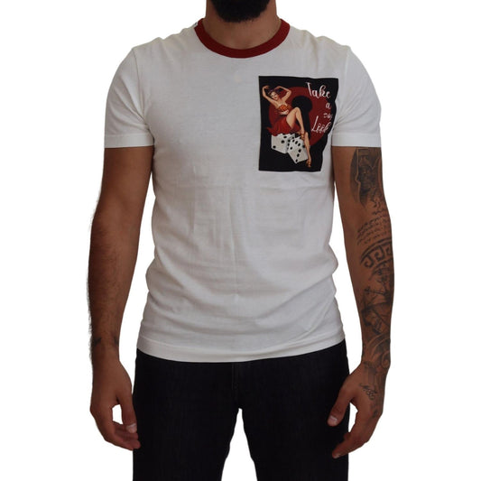 Dolce & Gabbana Elegant White Crewneck Cotton T-Shirt Dolce & Gabbana Dark Gray