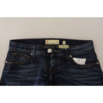 Acht Blue Washed Cotton Low Waist Skinny Denim Jeans