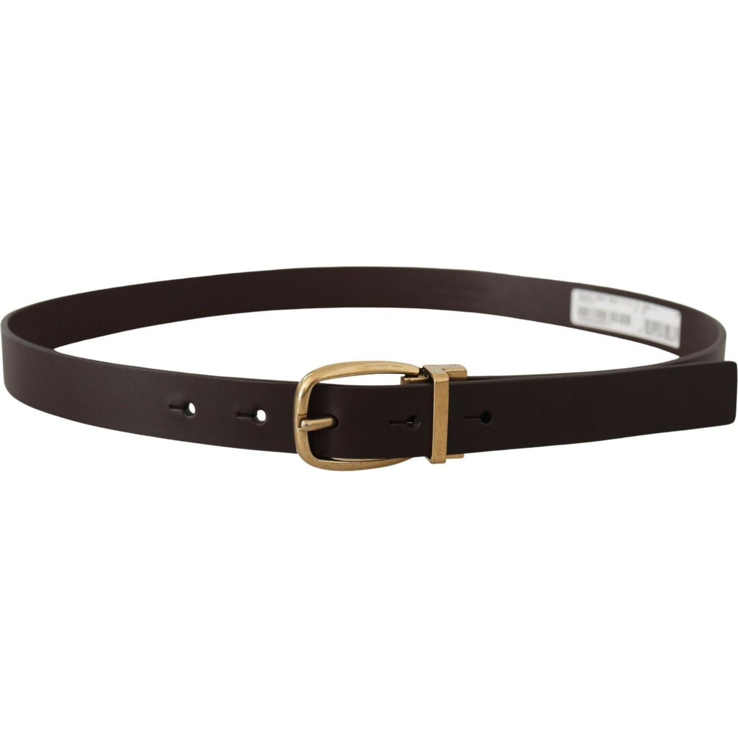 Dolce & Gabbana Dark Brown Calf Leather Gold Tone Metal Buckle