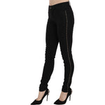 Costume National Black Embellished Mid Waist Skinny Denim Jeans