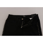 Costume National Black Embellished Mid Waist Skinny Denim Jeans