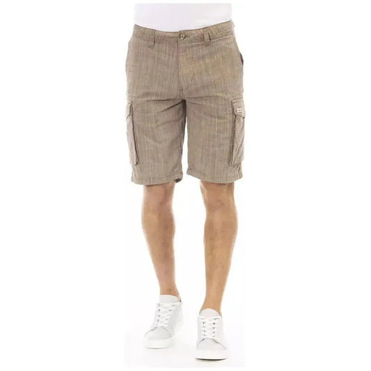 Baldinini Trend Brown Cotton Men's Cargo Short Baldinini Trend Rosy Brown
