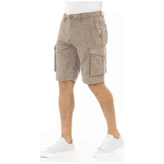 Baldinini Trend Brown Cotton Men's Cargo Short Baldinini Trend Rosy Brown