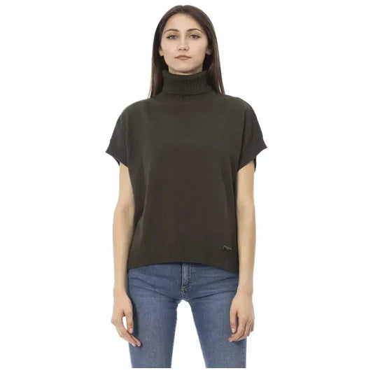 Baldinini Trend Green Wool Women Sweater Baldinini Trend Dark Slate Gray