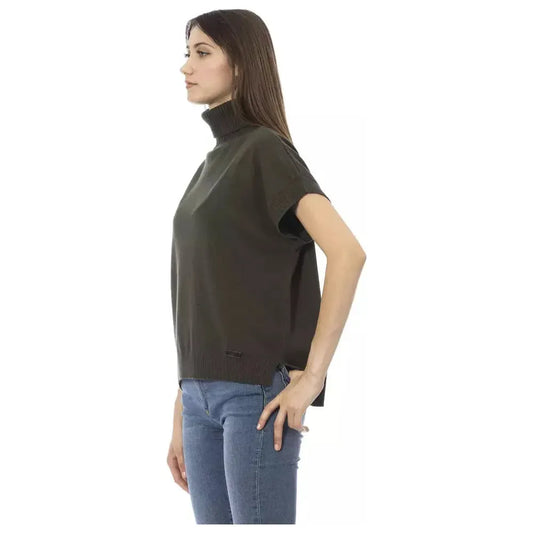 Baldinini Trend Green Wool Women Sweater Baldinini Trend Dark Slate Gray