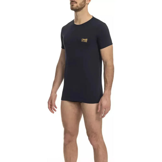 Cavalli Class Blue Cotton Men's T-Shirt
