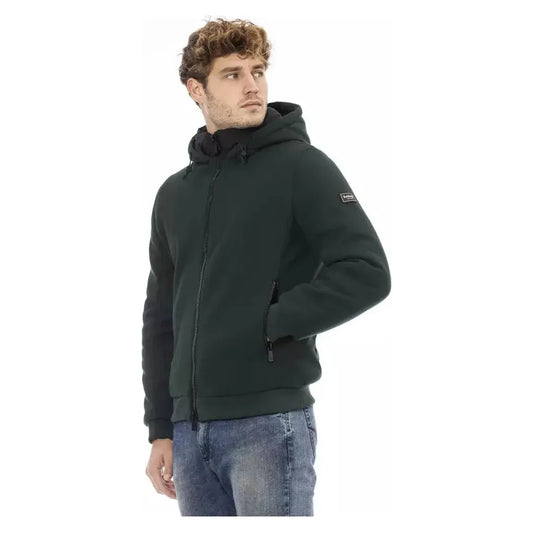Baldinini Trend Green Polyester Men Jacket Baldinini Trend Dark Slate Gray