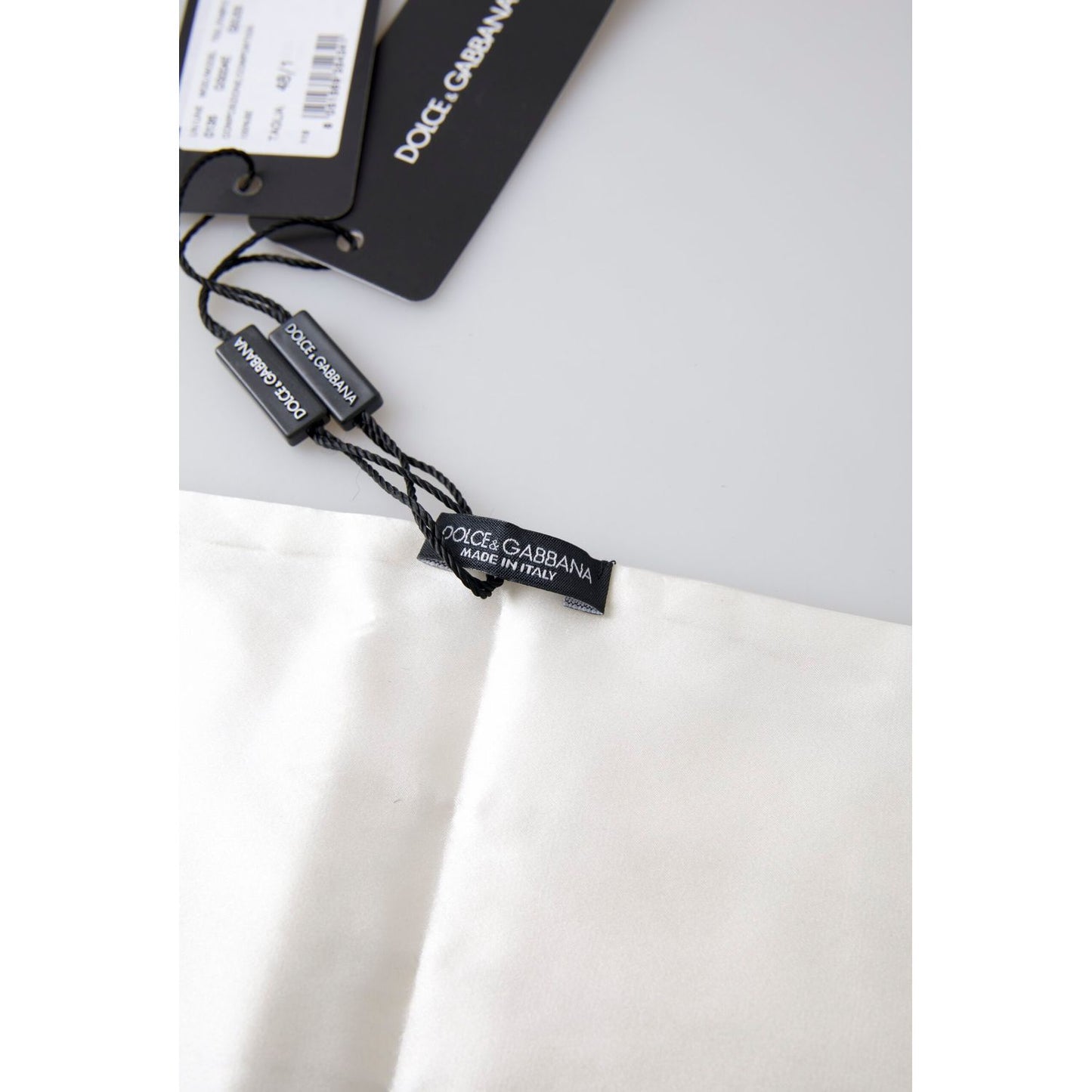 Dolce & Gabbana White Men Wide Waist Silk Belt Cummerbund