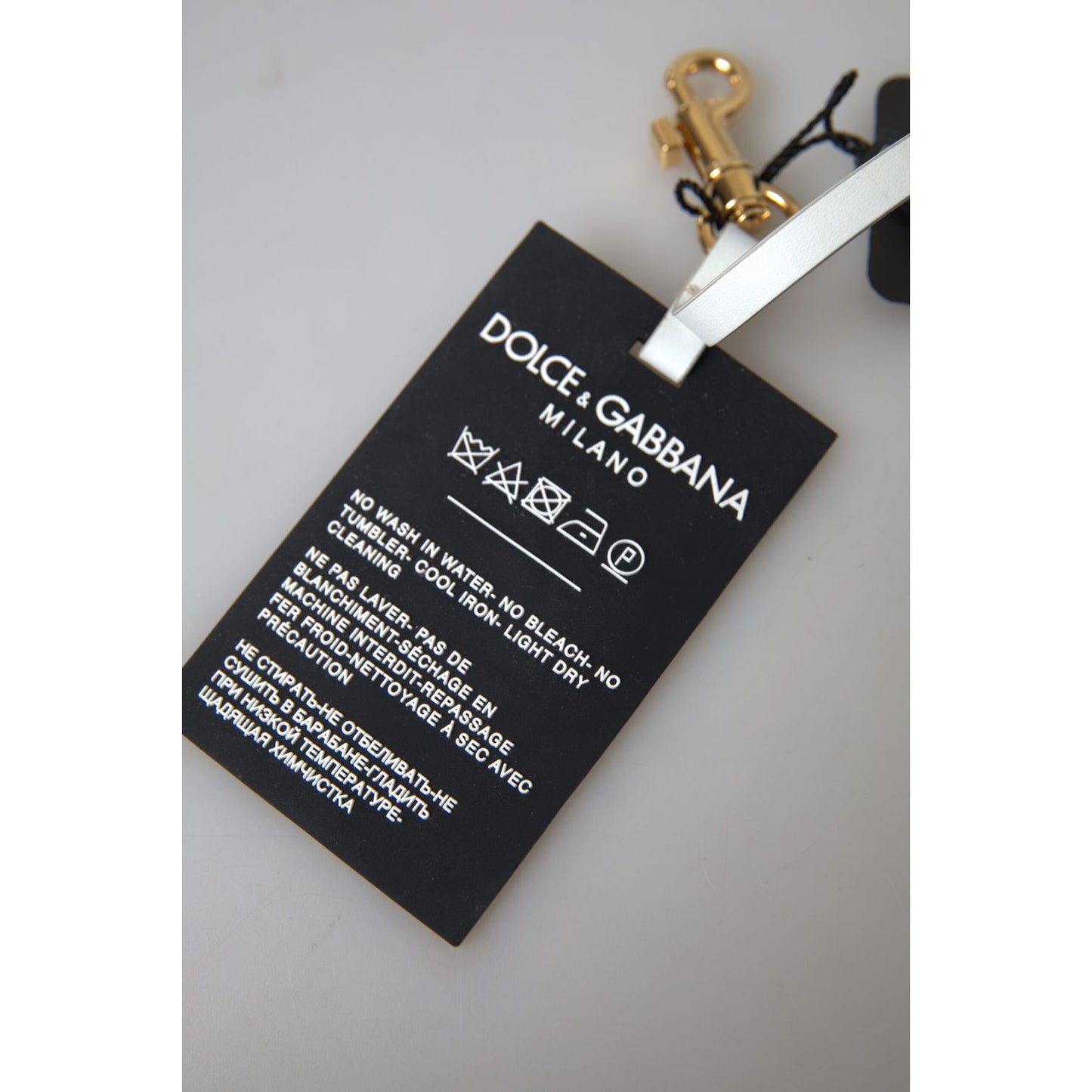Dolce & Gabbana Black Silicone DG Logo Gold Brass Keychain