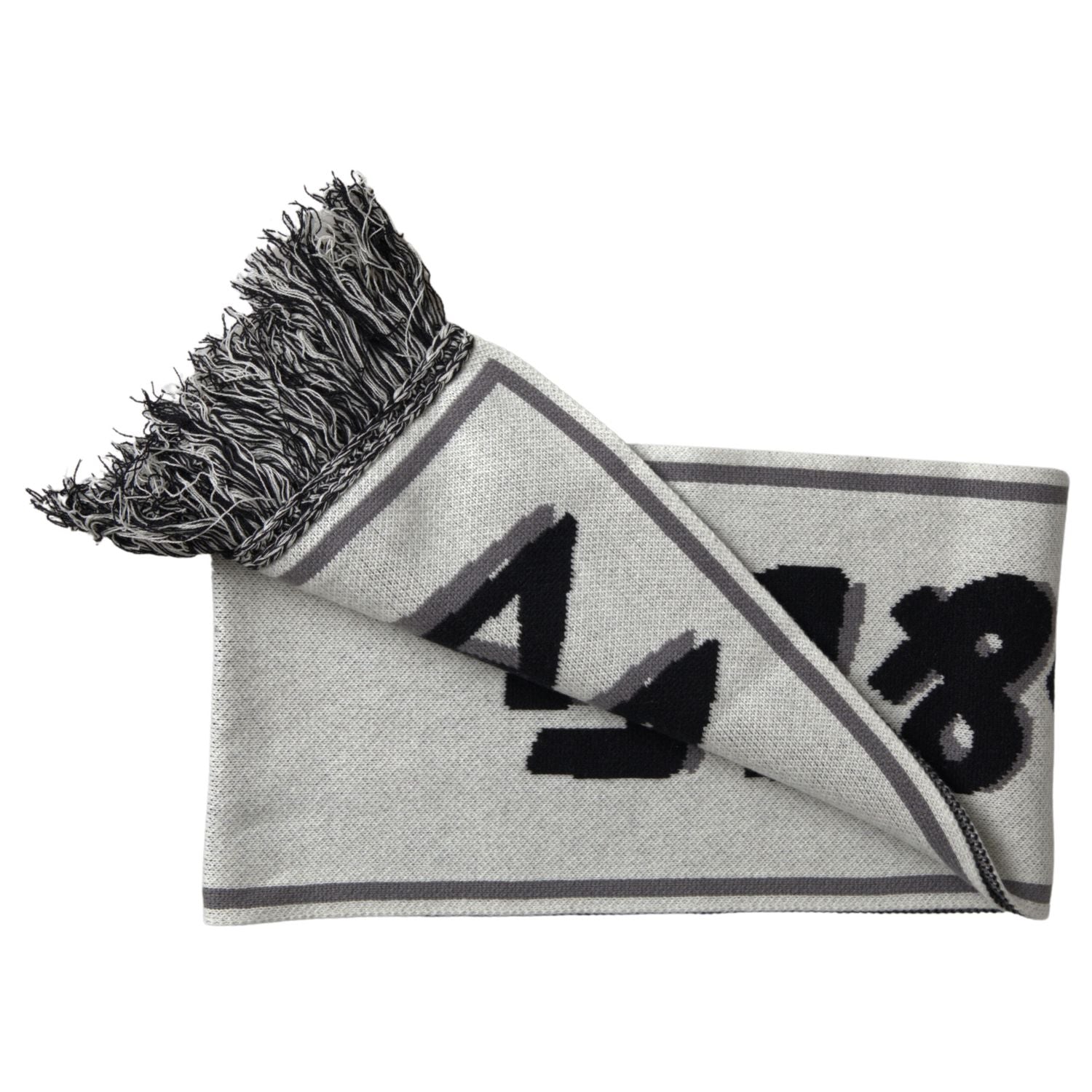 Dolce & Gabbana Gray Cashmere Knitted Wrap Shawl Fringe Scarf