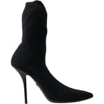 Dolce & Gabbana Black Stiletto Heel Mid Calf Women Boot Shoes