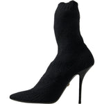 Dolce & Gabbana Black Stiletto Heel Mid Calf Women Boot Shoes