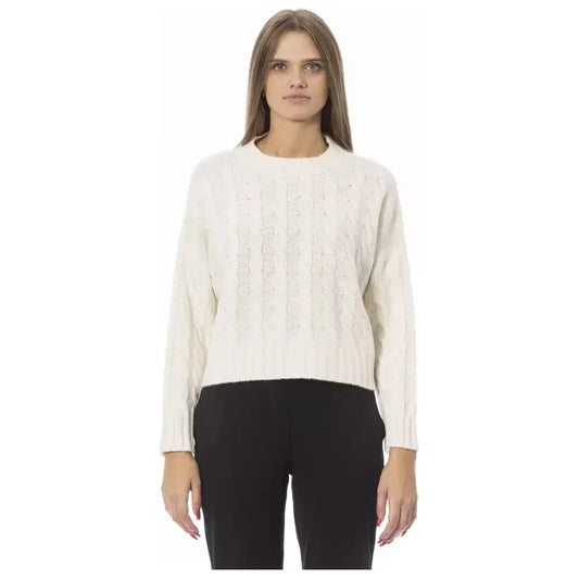 Baldinini Trend Beige Wool Women Sweater Baldinini Trend Dark Slate Gray