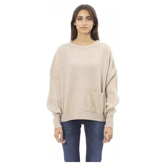 Baldinini Trend Beige Wool Women Sweater Baldinini Trend Light Gray