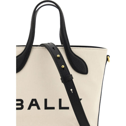 Bally White and Black Leather Bucket Bag