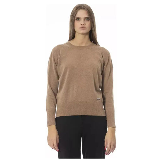 Baldinini Trend Beige Wool Women Sweater Baldinini Trend Rosy Brown