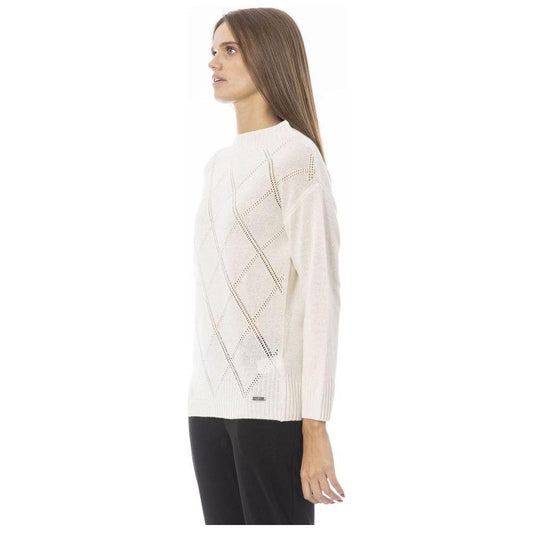 Baldinini Trend Beige Wool Women Sweater Baldinini Trend Dark Slate Gray