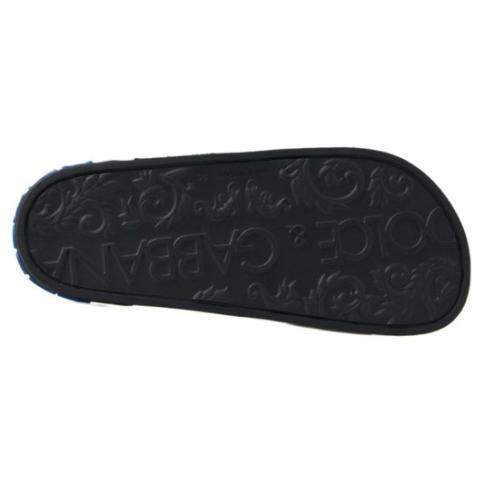 Dolce & Gabbana Black Slides Sandals Beach Saint Barth Shoes