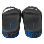 Dolce & Gabbana Black Slides Sandals Beach Saint Barth Shoes