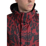 Dolce & Gabbana Red Leopard Hooded Rain Coat Jacket