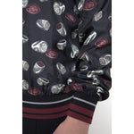 Dolce & Gabbana Black Ring Print Silk Crewneck Sweater