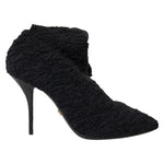 Dolce & Gabbana Black Stiletto Heels Mid Calf Boots