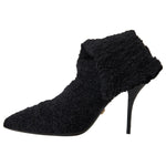 Dolce & Gabbana Black Stiletto Heels Mid Calf Boots