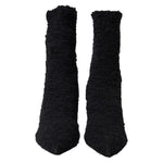 Dolce & Gabbana Black Stiletto Heels Mid Calf Boots