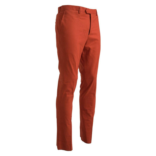 BENCIVENGA Elegant Orange Pure Cotton Pants BENCIVENGA Saddle Brown