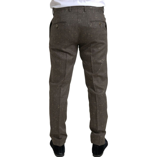 Dolce & Gabbana Elegant Skinny Wool Chino Pants Dolce & Gabbana Dark Slate Gray