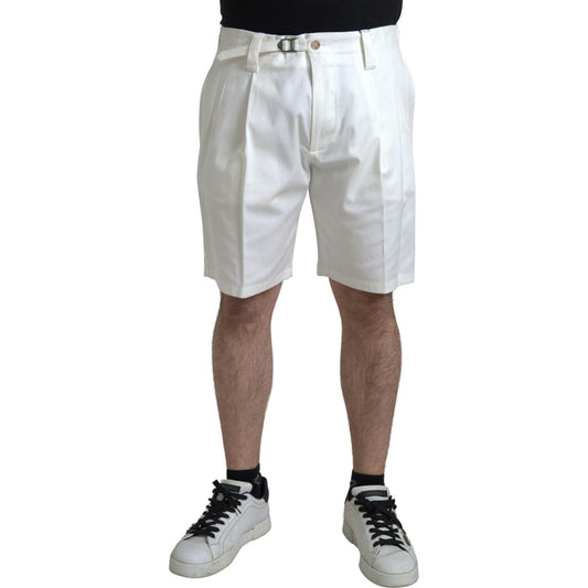 Dolce & Gabbana Elegant White Bermuda Denim Shorts Dolce & Gabbana Gray