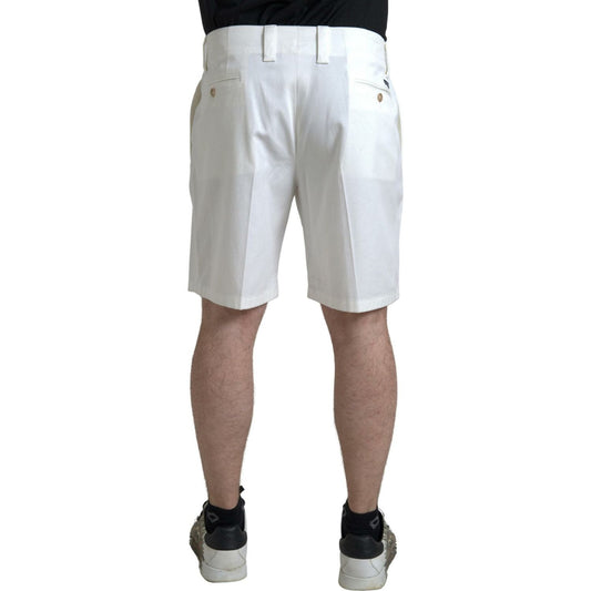 Dolce & Gabbana Elegant White Bermuda Denim Shorts Dolce & Gabbana Dark Gray