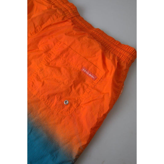 Dolce & Gabbana Gradient Effect Swim Shorts in Vibrant Orange Dolce & Gabbana Chocolate