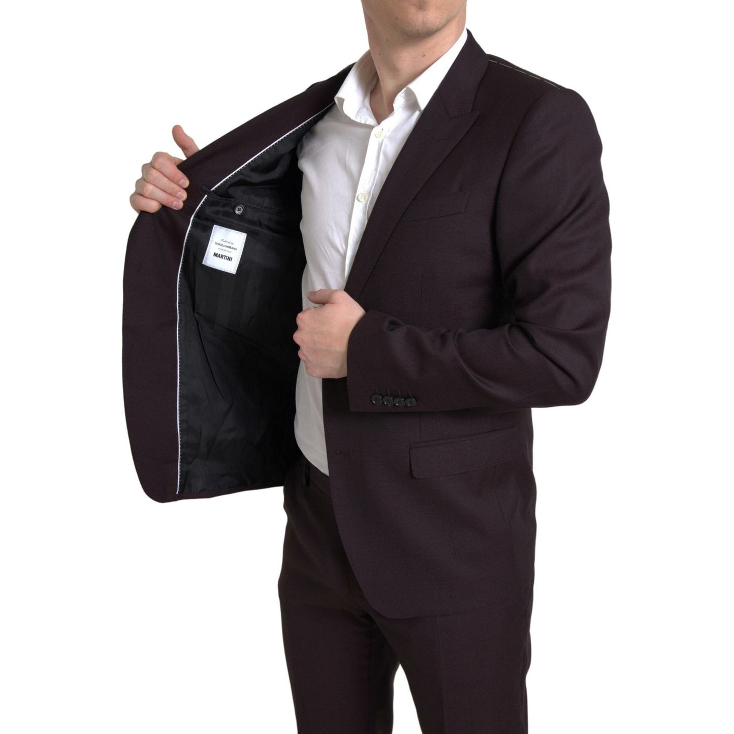 Dolce & Gabbana Maroon 2 Piece Single Breasted MARTINI Suit