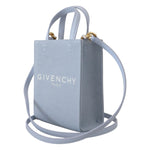 Givenchy Blue Coated Canvas Vertical Cloud Mini Shoulder Bag