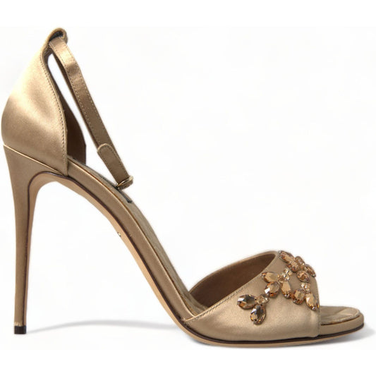 Dolce & Gabbana Crystal Embellished Heel Sandals Dolce & Gabbana Dim Gray