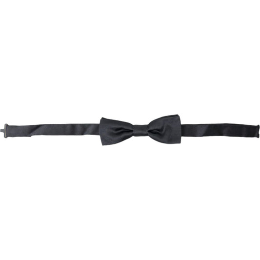 Dolce & Gabbana Dark Gray Silk Adjustable Neck Men Papillon Bow Tie